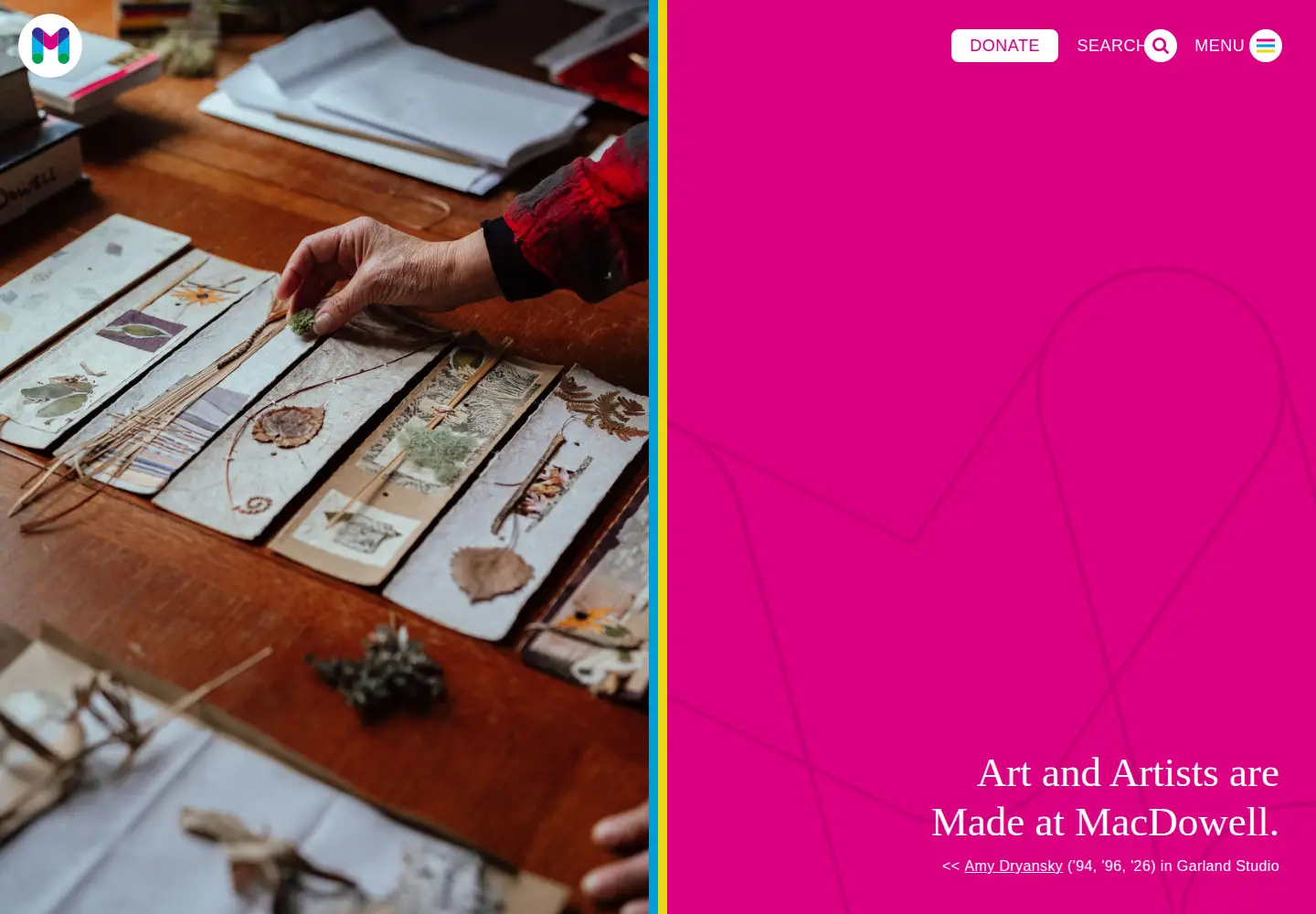 Screenshot of macdowell.org