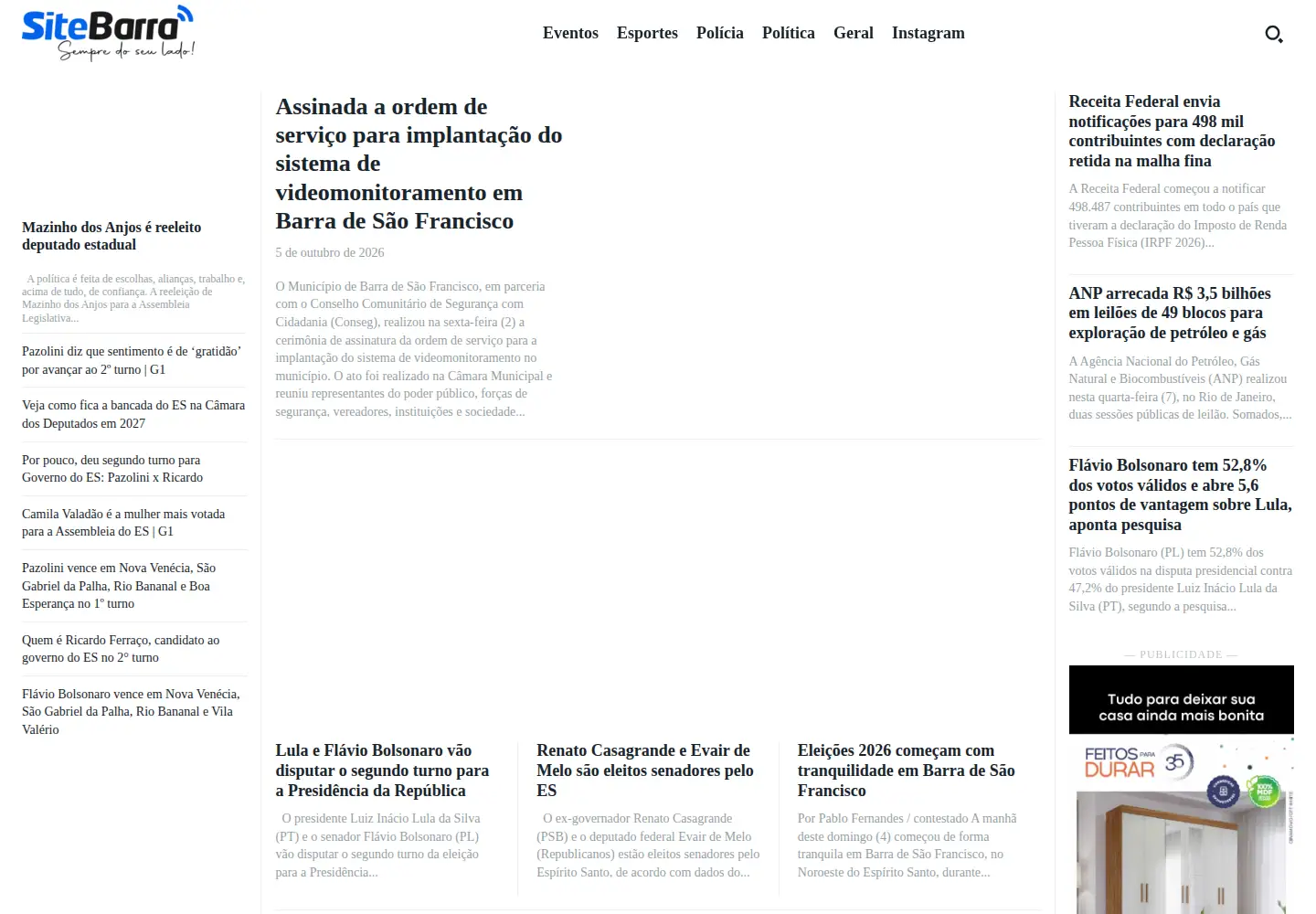 Screenshot of sitebarra.com.br