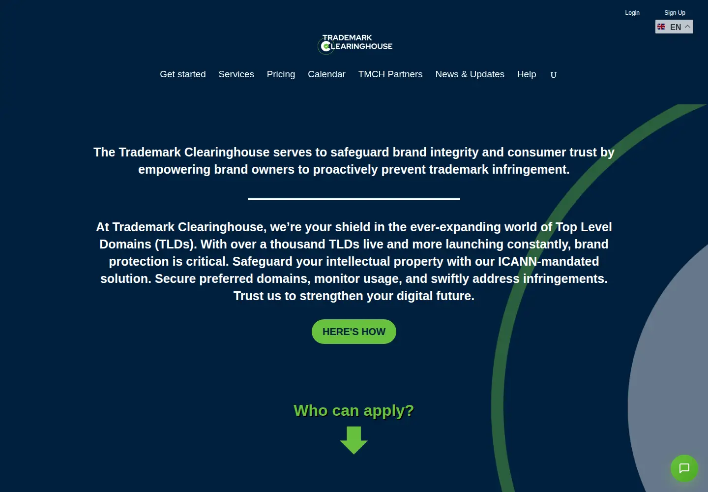 Screenshot of trademark-clearinghouse.com