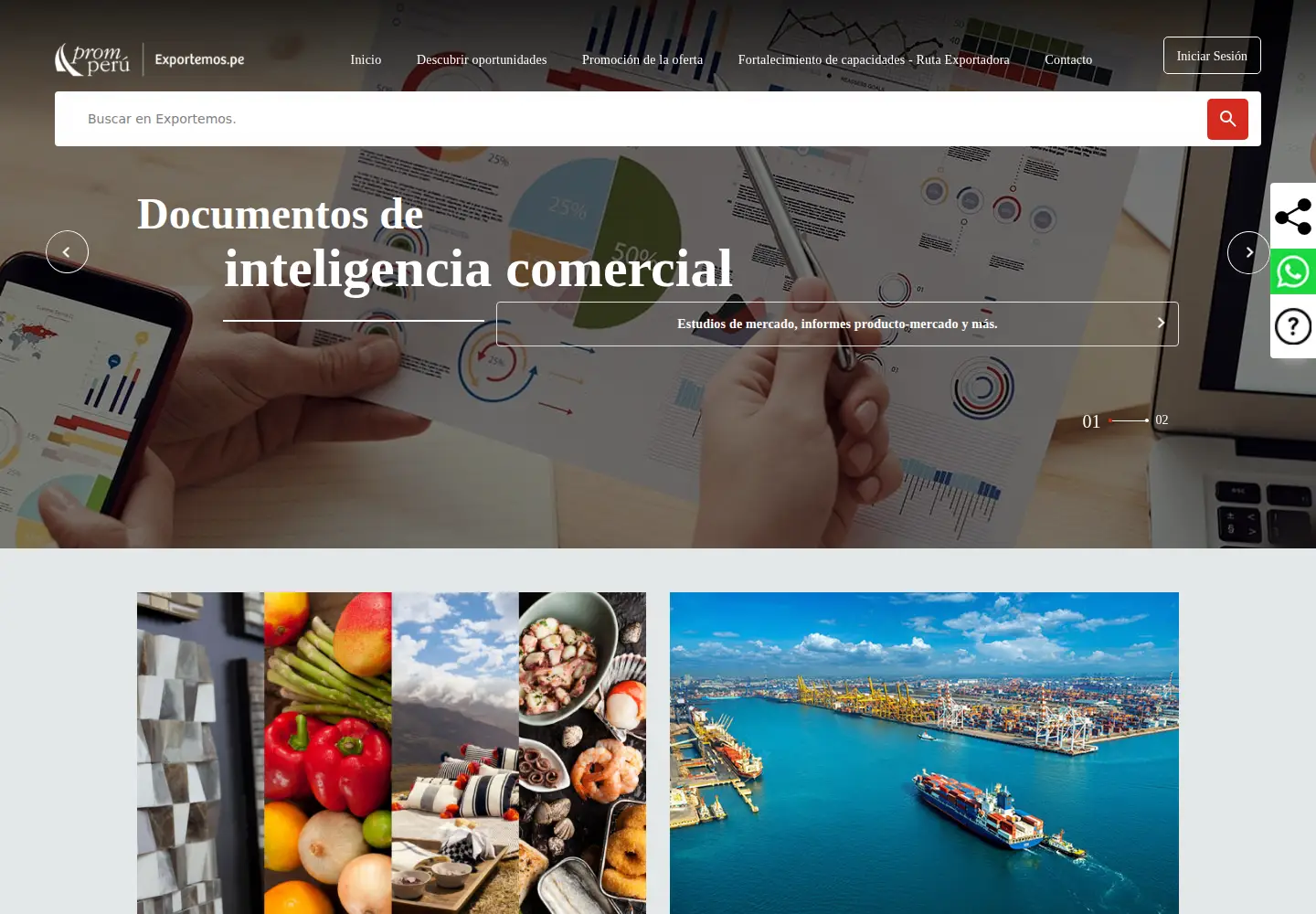 Screenshot of exportemos.pe