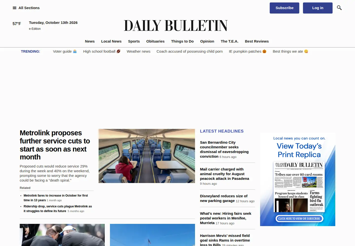 Screenshot of dailybulletin.com