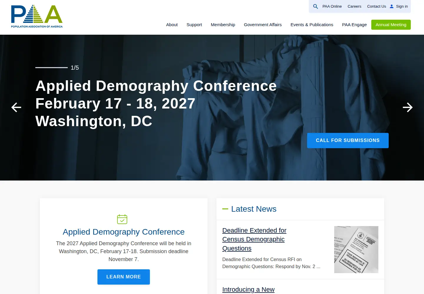Screenshot of populationassociation.org