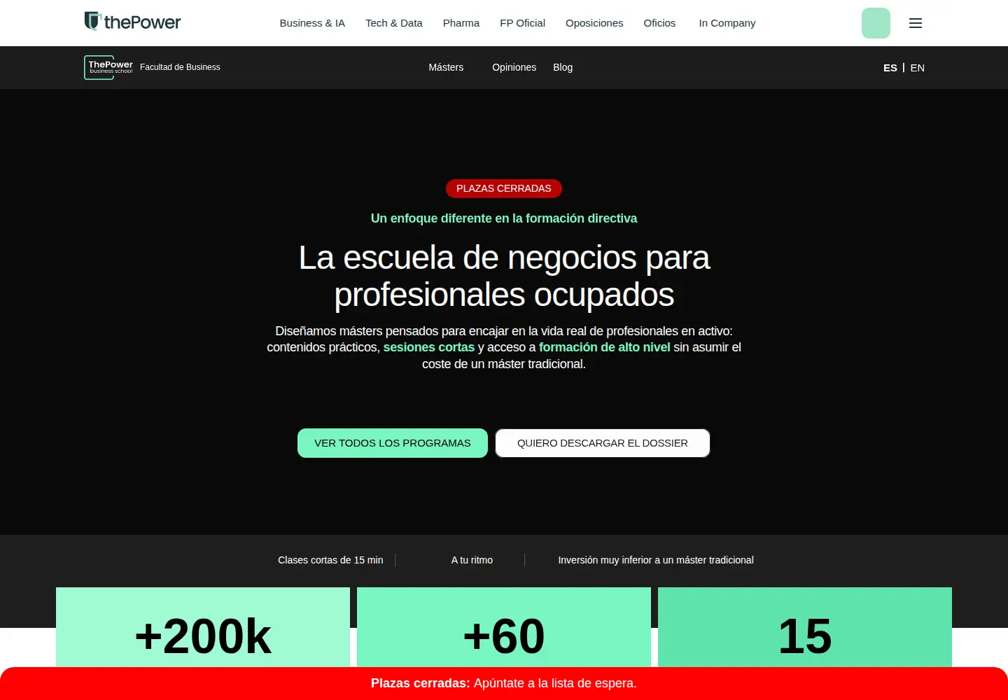 Screenshot of thepowermba.com