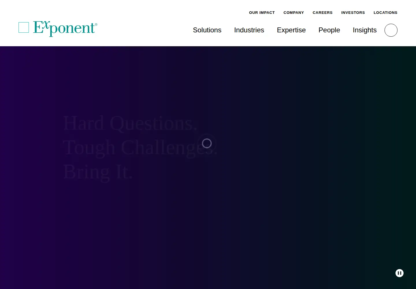Screenshot of exponent.com