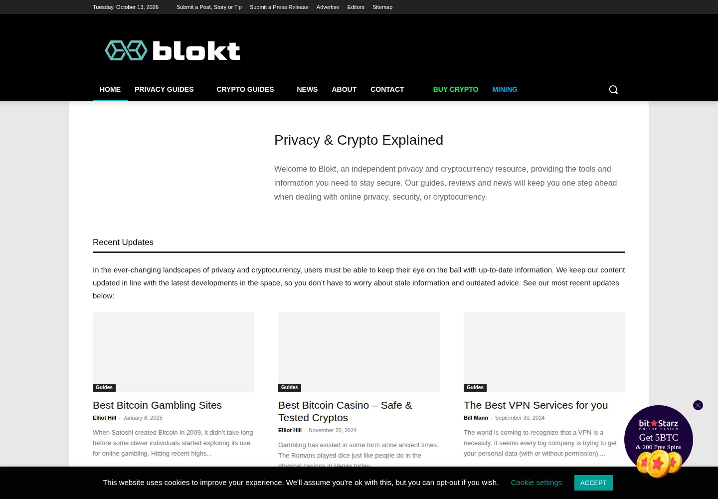 Screenshot of blokt.com