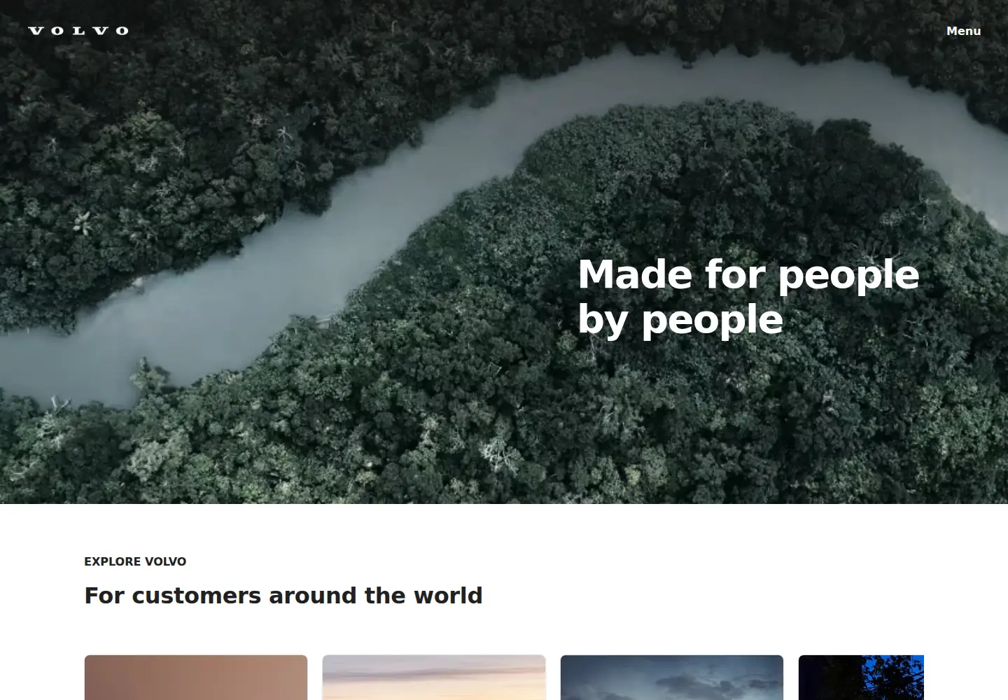 Captured homepage of volvo.com in the current scan