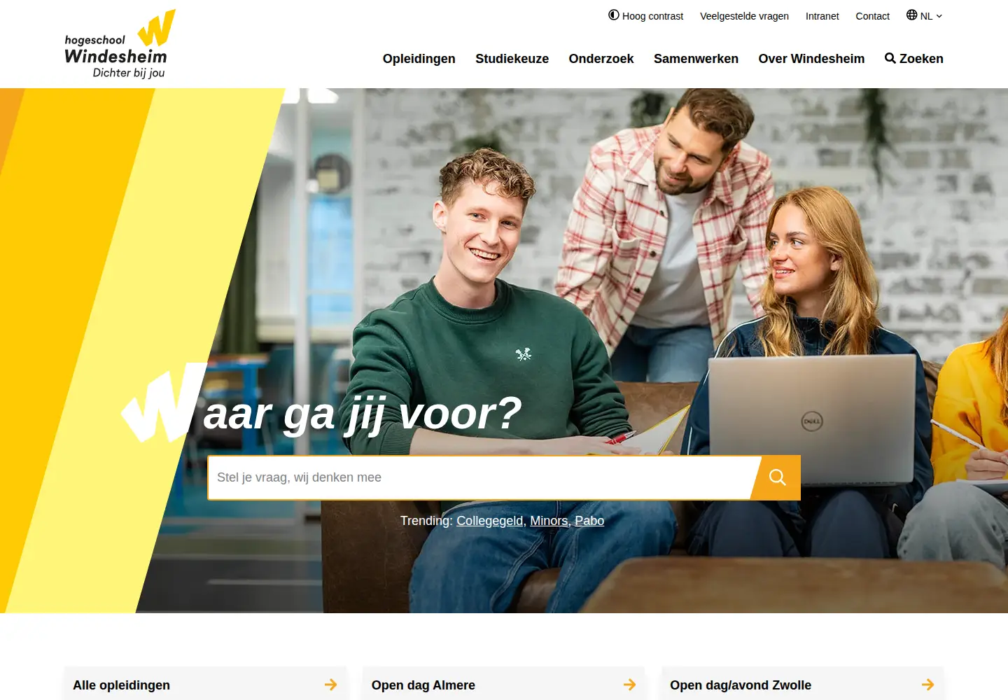 Captured homepage of windesheim.nl in the current scan