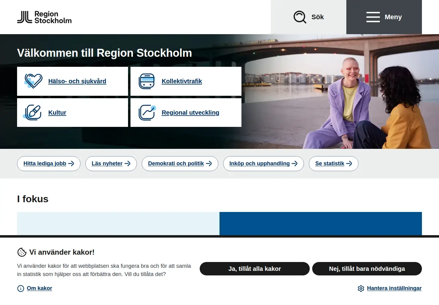 Screenshot of regionstockholm.se