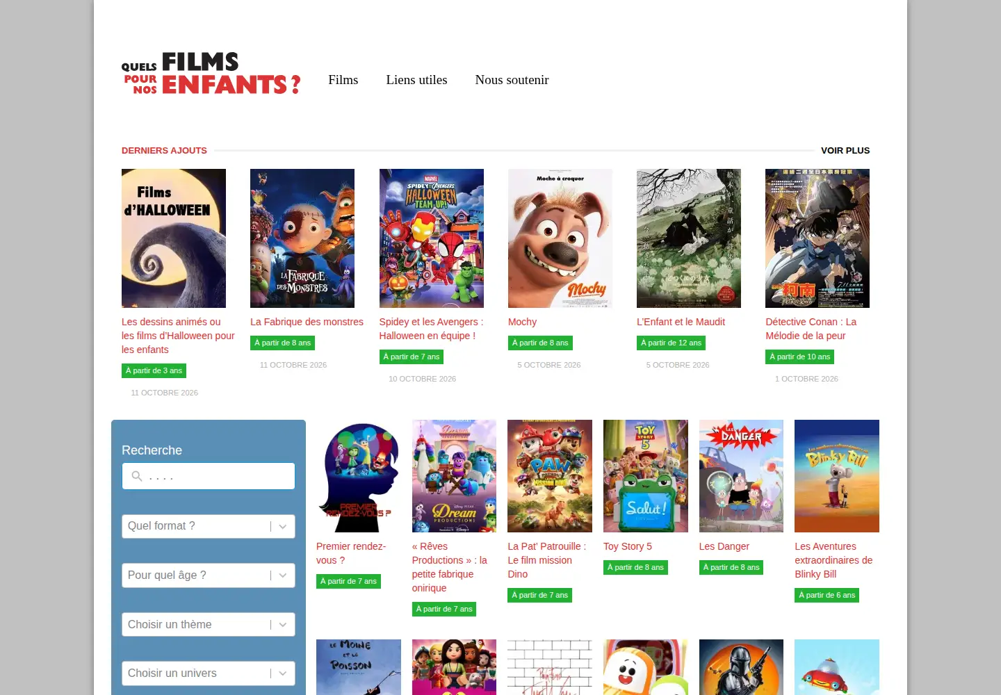 Screenshot of filmspourenfants.net
