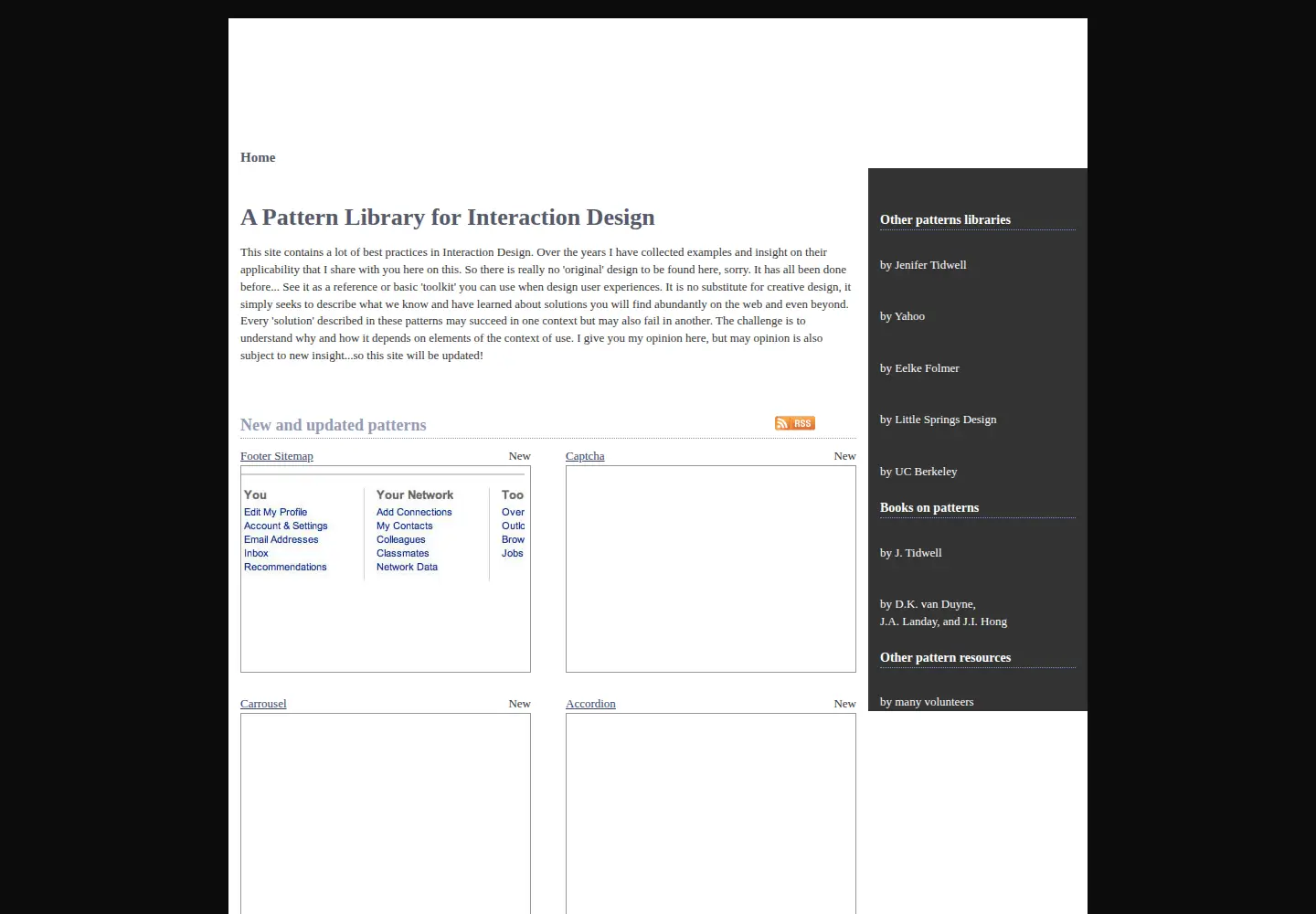 Screenshot of welie.com