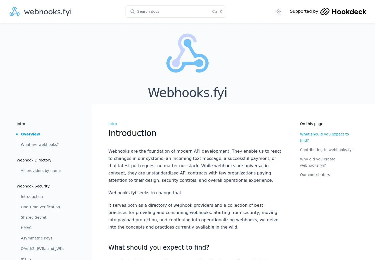 Screenshot of webhooks.fyi