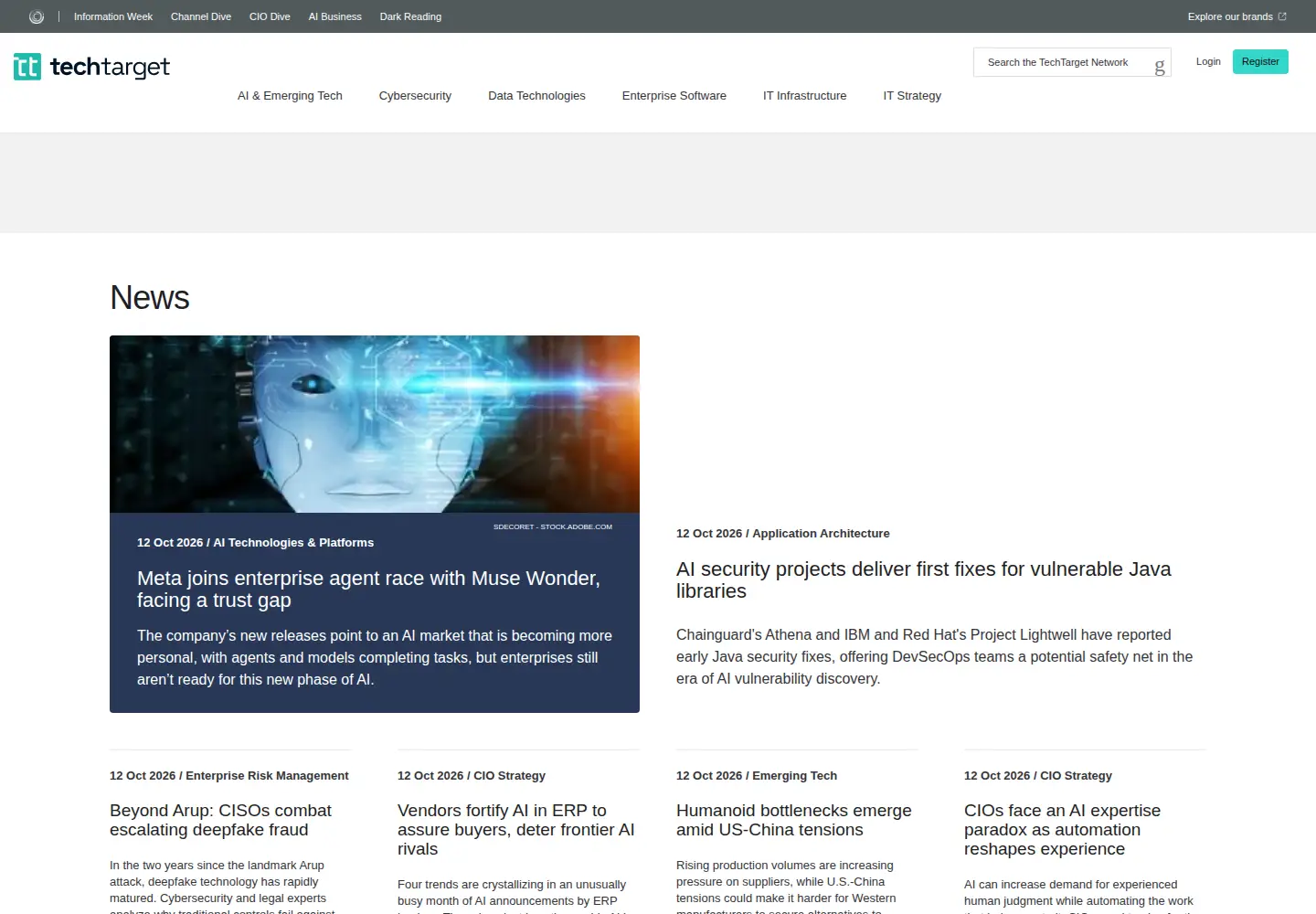 Captured homepage of ebizq.net in the current scan