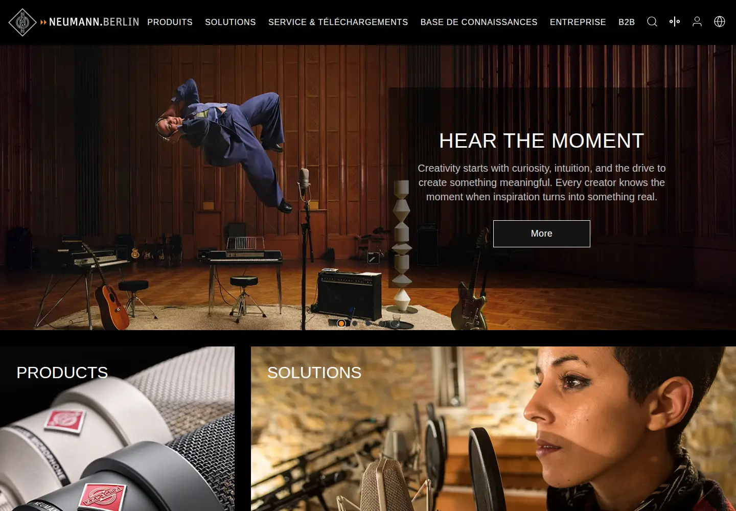 Captured homepage of neumann.com in the current scan