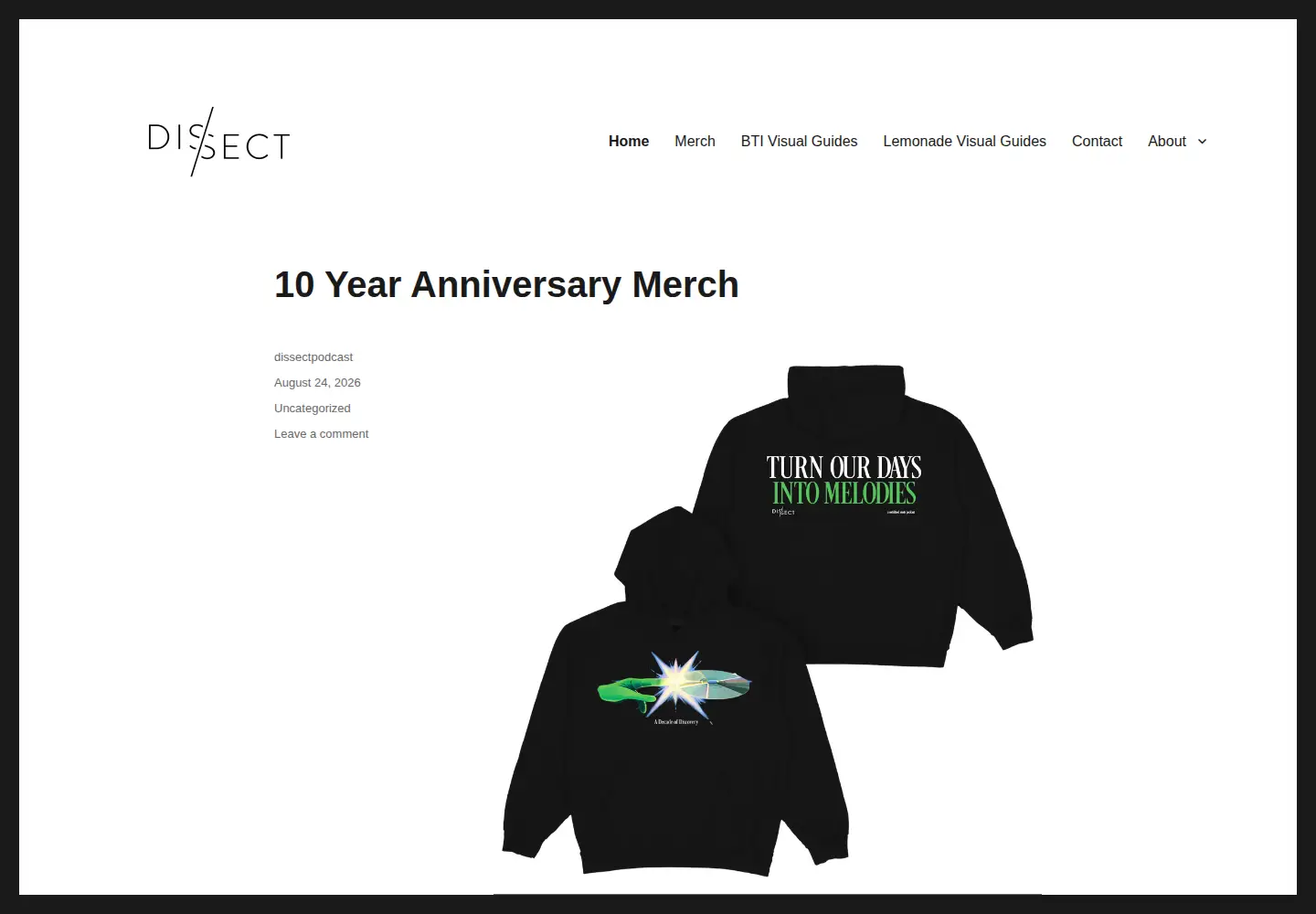 Screenshot of dissectpodcast.com