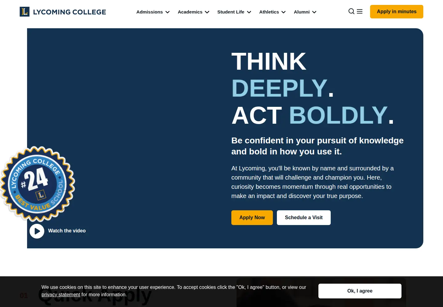 Screenshot of lycoming.edu