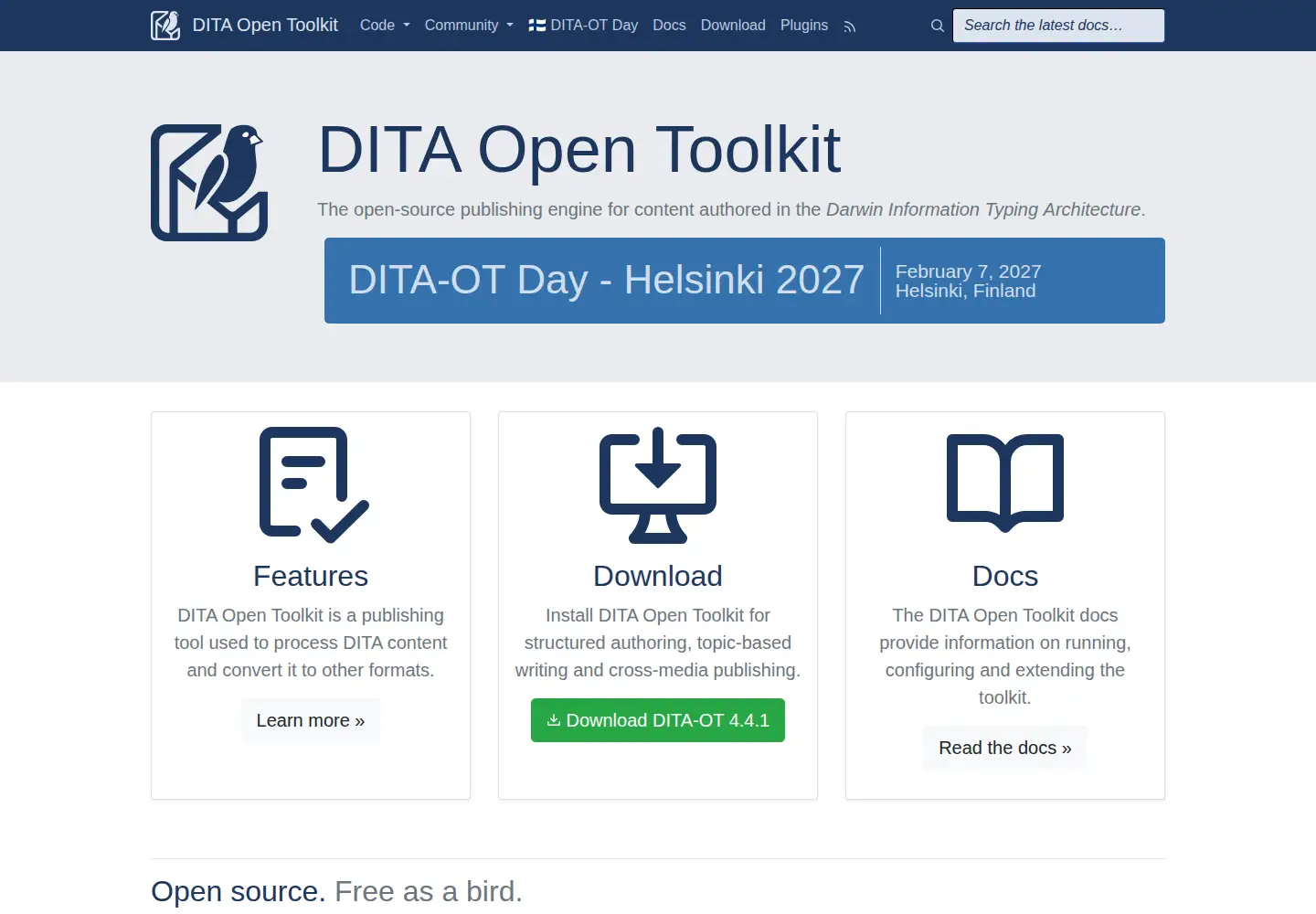 Screenshot of dita-ot.org