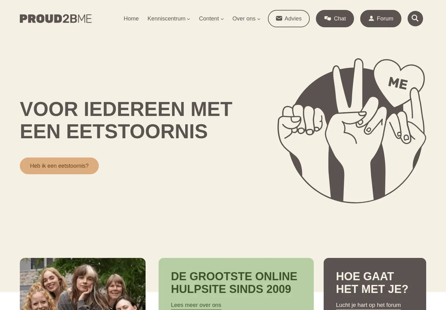Captured homepage of proud2bme.nl in the current scan