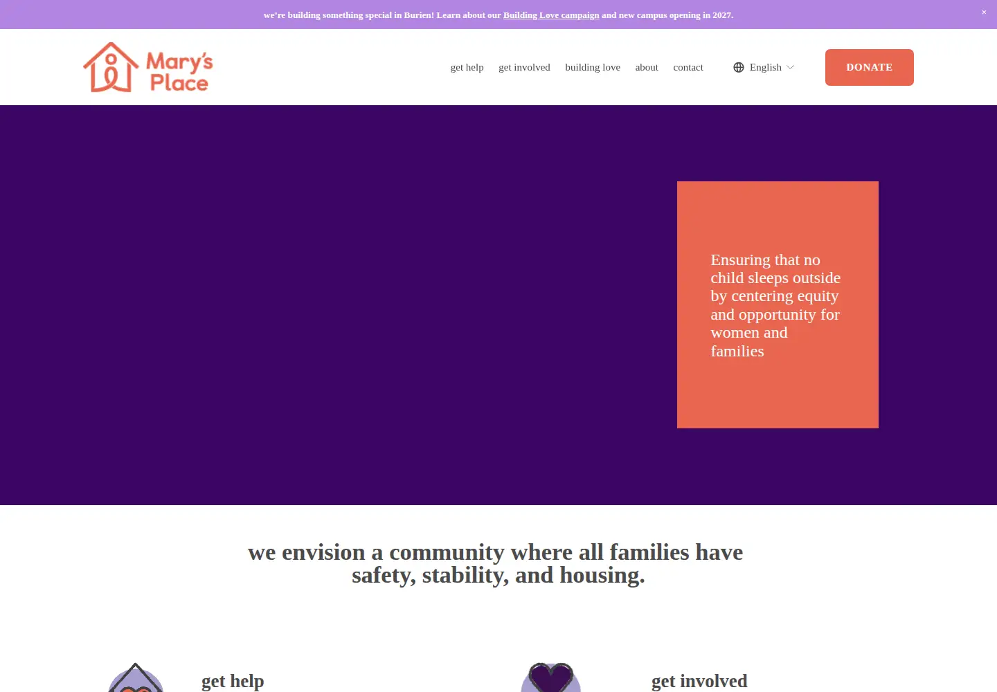 Screenshot of marysplaceseattle.org