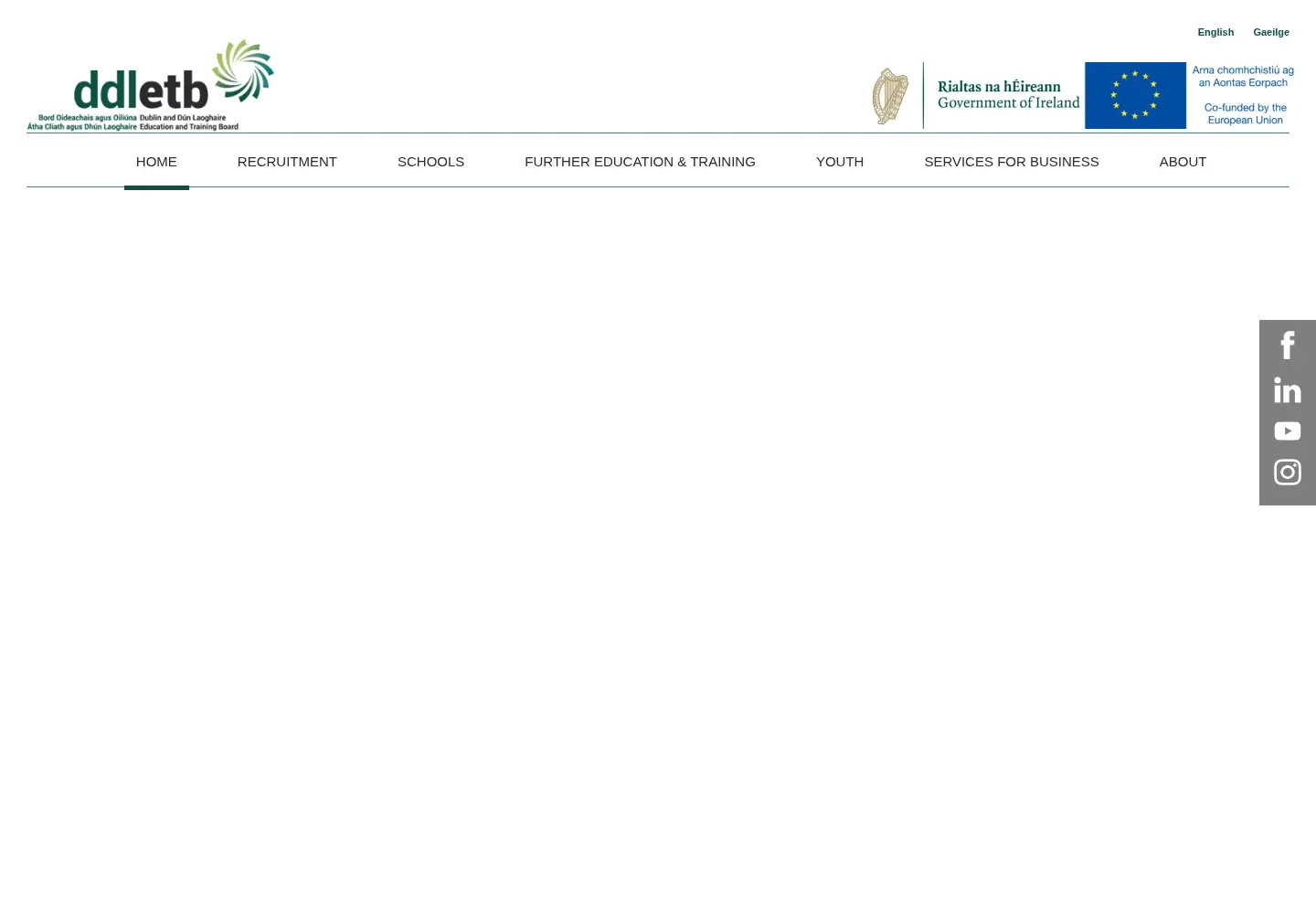 Captured homepage of ddletb.ie in the current scan