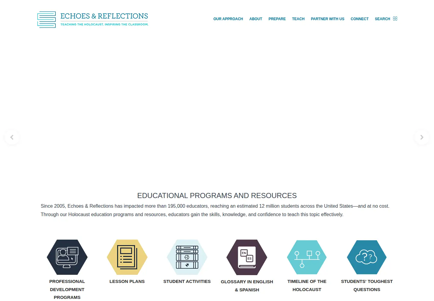 Screenshot of echoesandreflections.org