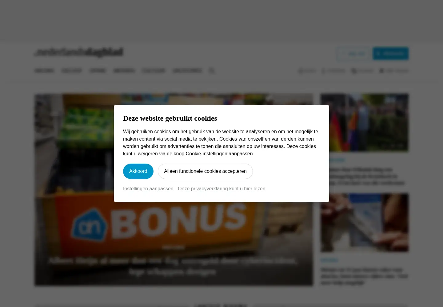 Captured homepage of nd.nl in the current scan