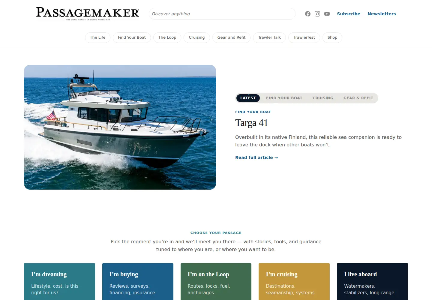 Captured homepage of passagemaker.com in the current scan