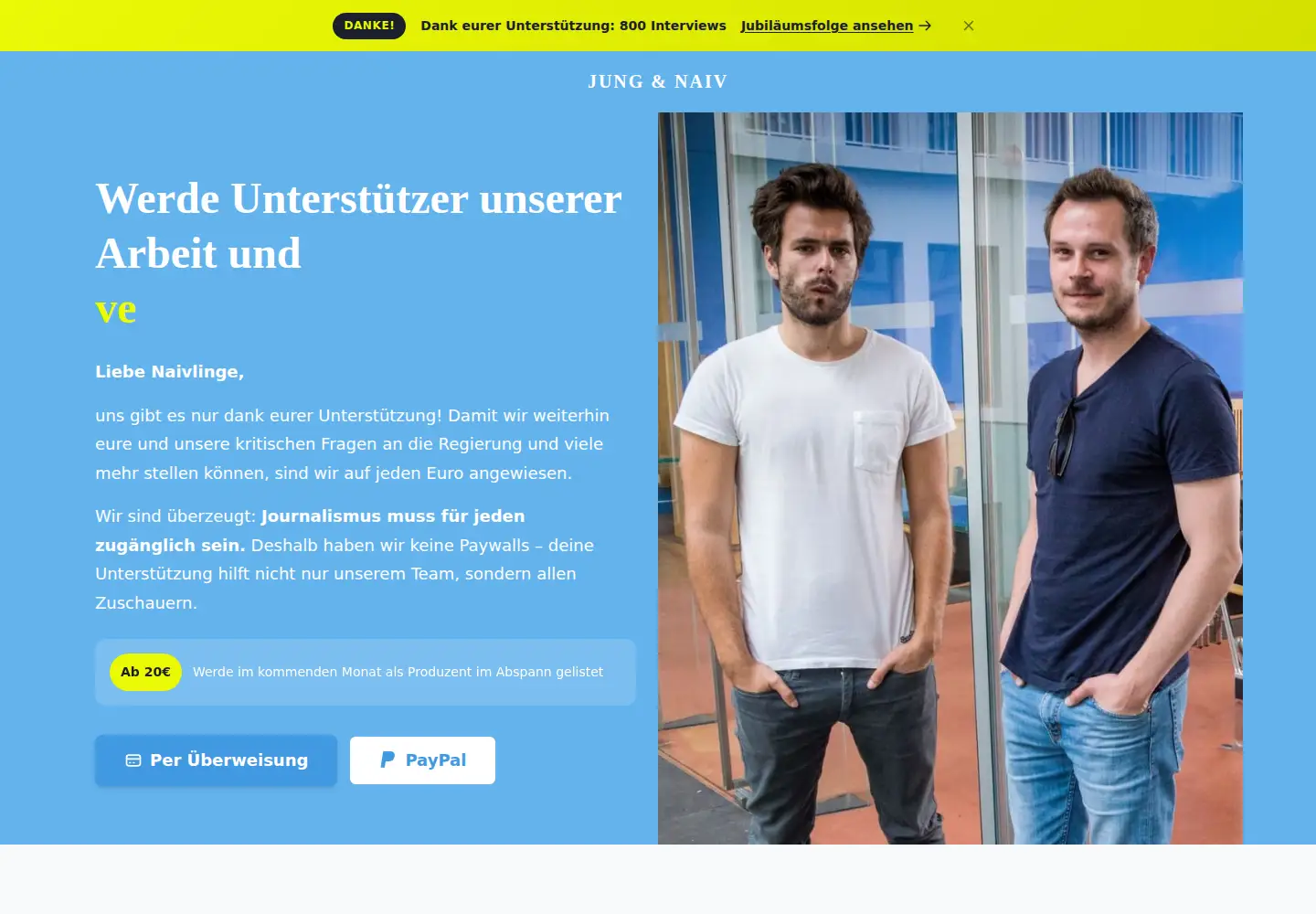 Captured homepage of jungundnaiv.de in the current scan