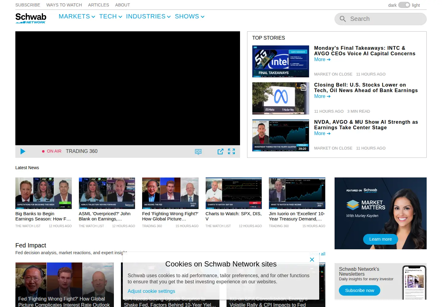 Captured homepage of schwabnetwork.com in the current scan