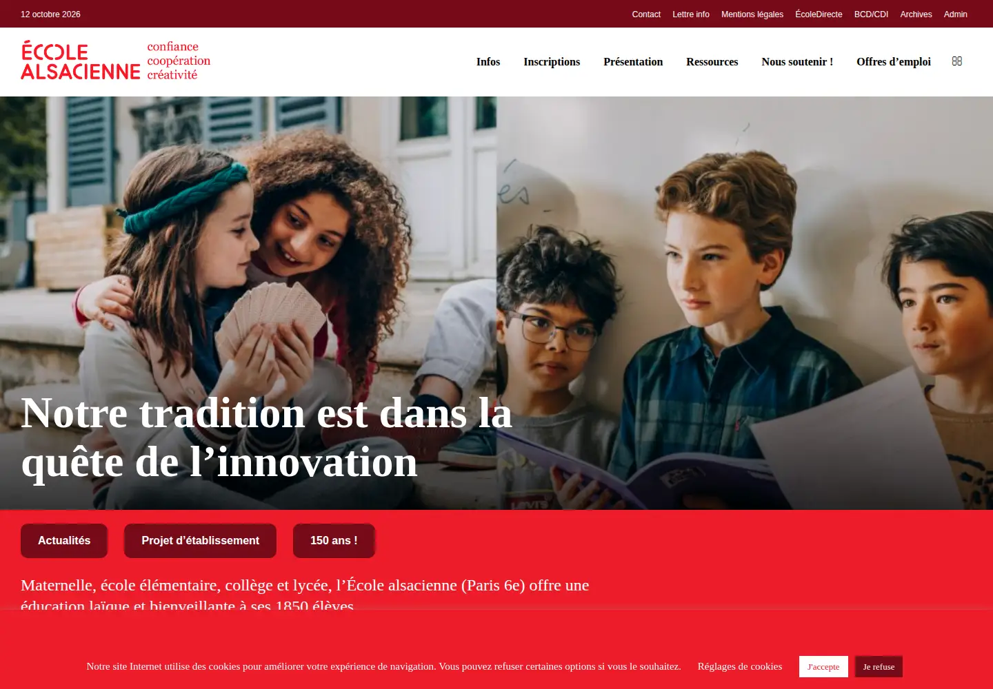 Screenshot of ecole-alsacienne.org