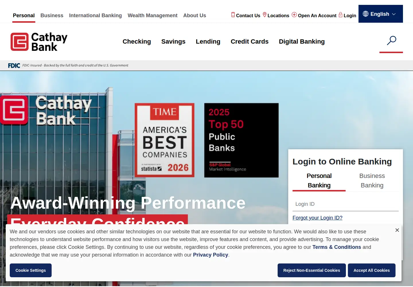 Screenshot of cathaybank.com