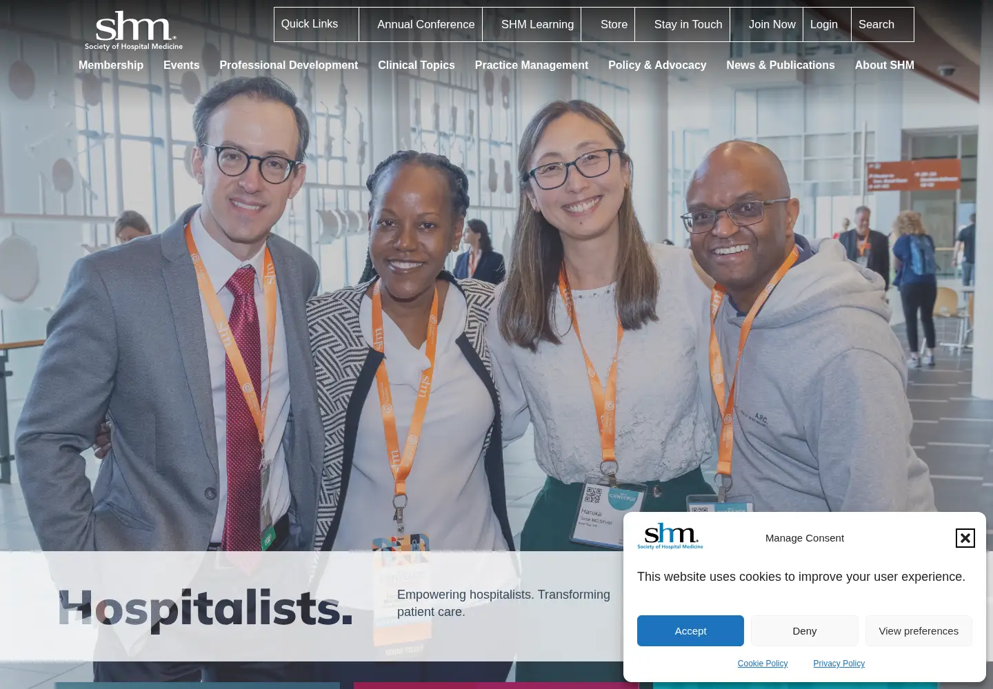 Screenshot of hospitalmedicine.org