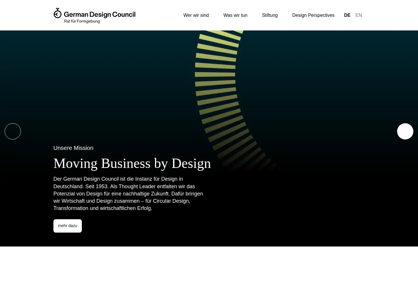 Captured homepage of german-design-council.de in the current scan