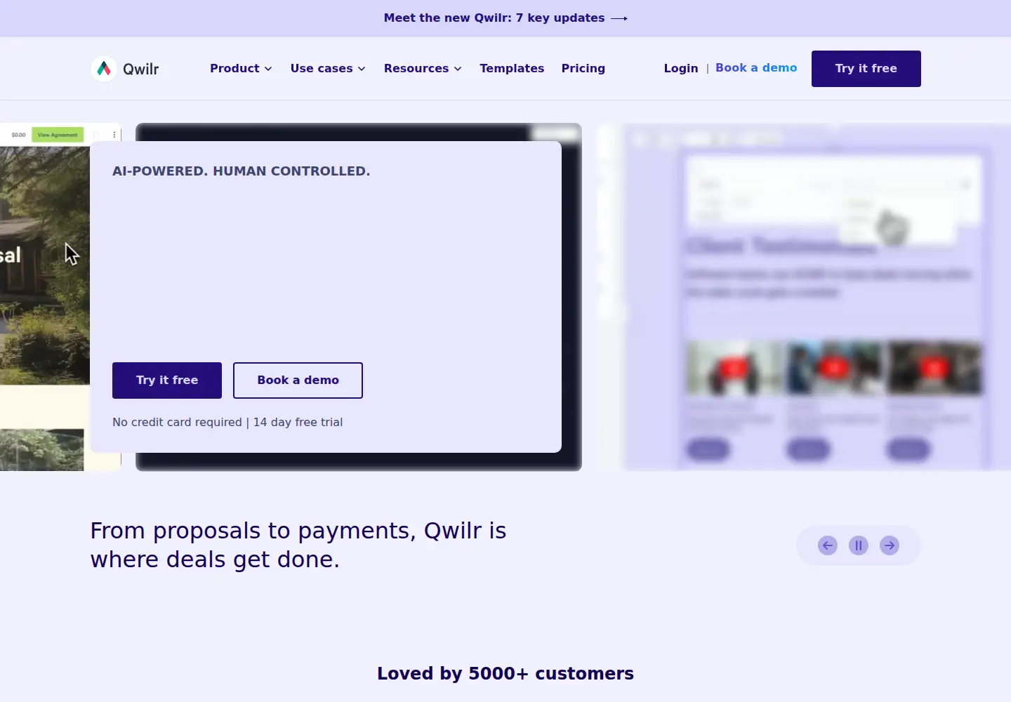 Screenshot of qwilr.com
