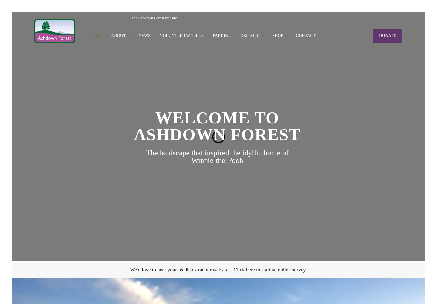 Captured homepage of ashdownforest.org in the current scan