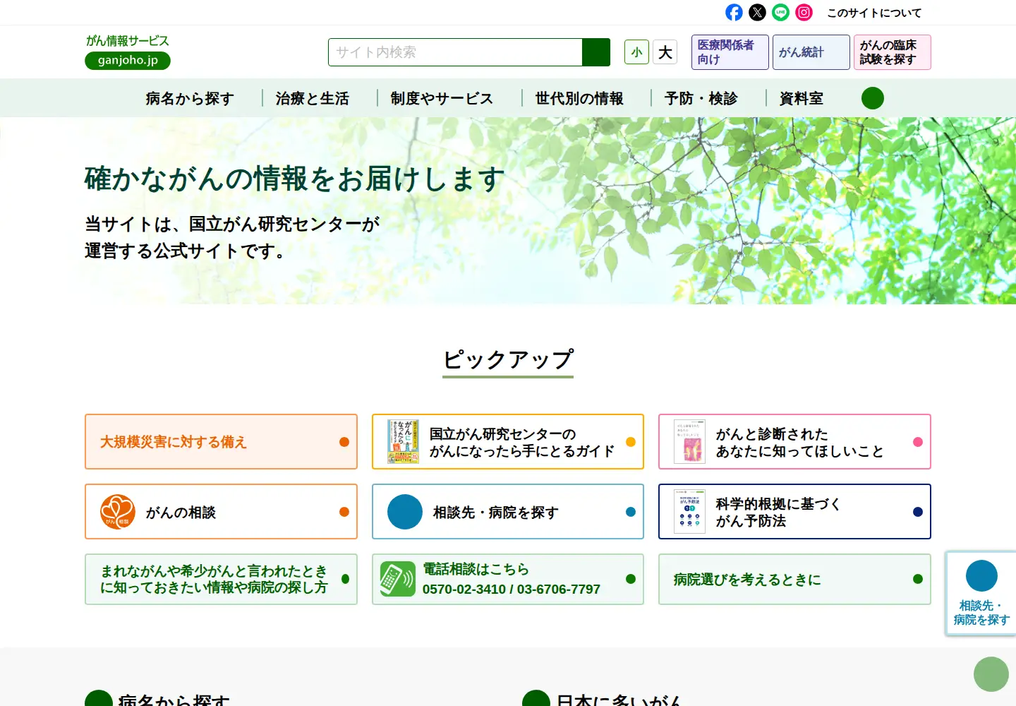 Screenshot of ganjoho.jp