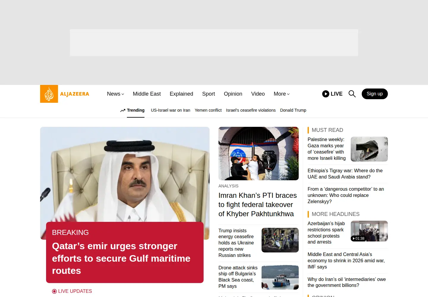Screenshot of aljazeera.com.tr