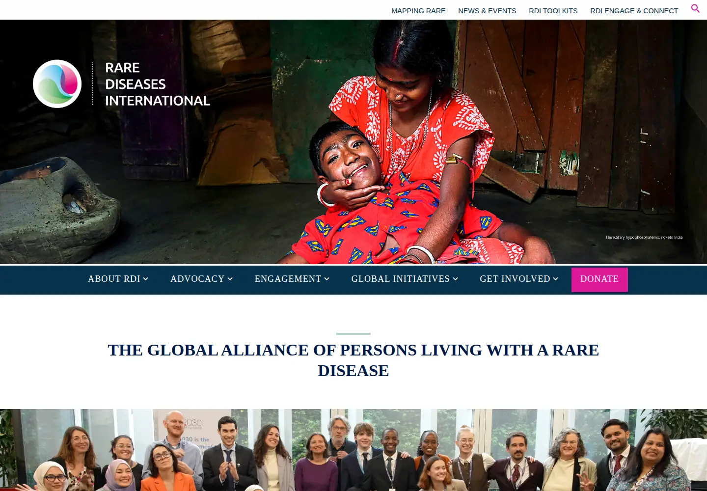 Screenshot of rarediseasesinternational.org
