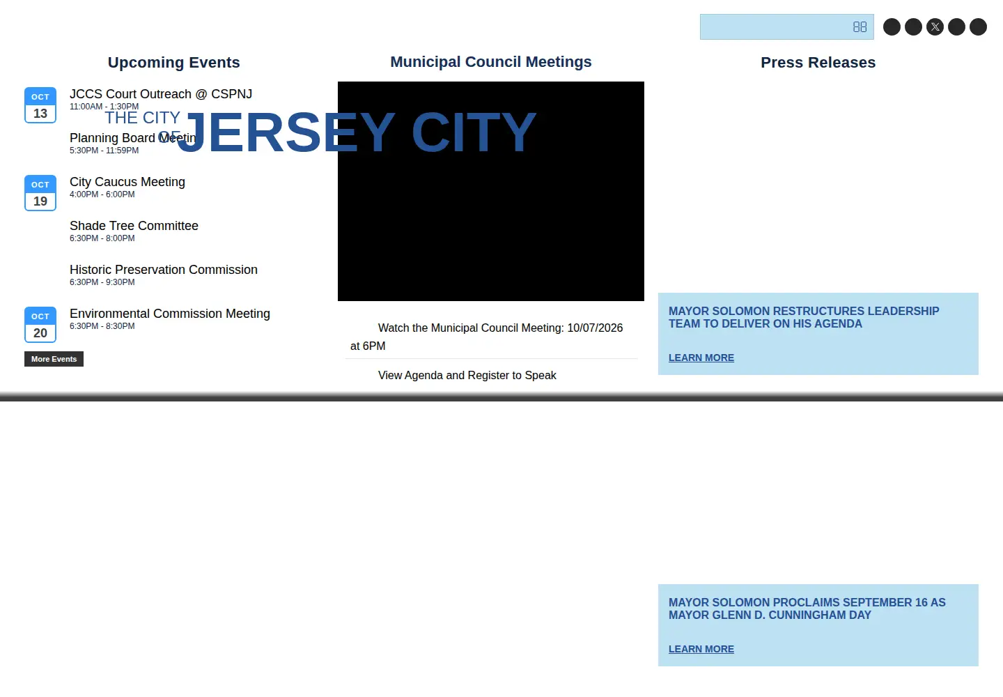 Screenshot of cityofjerseycity.com