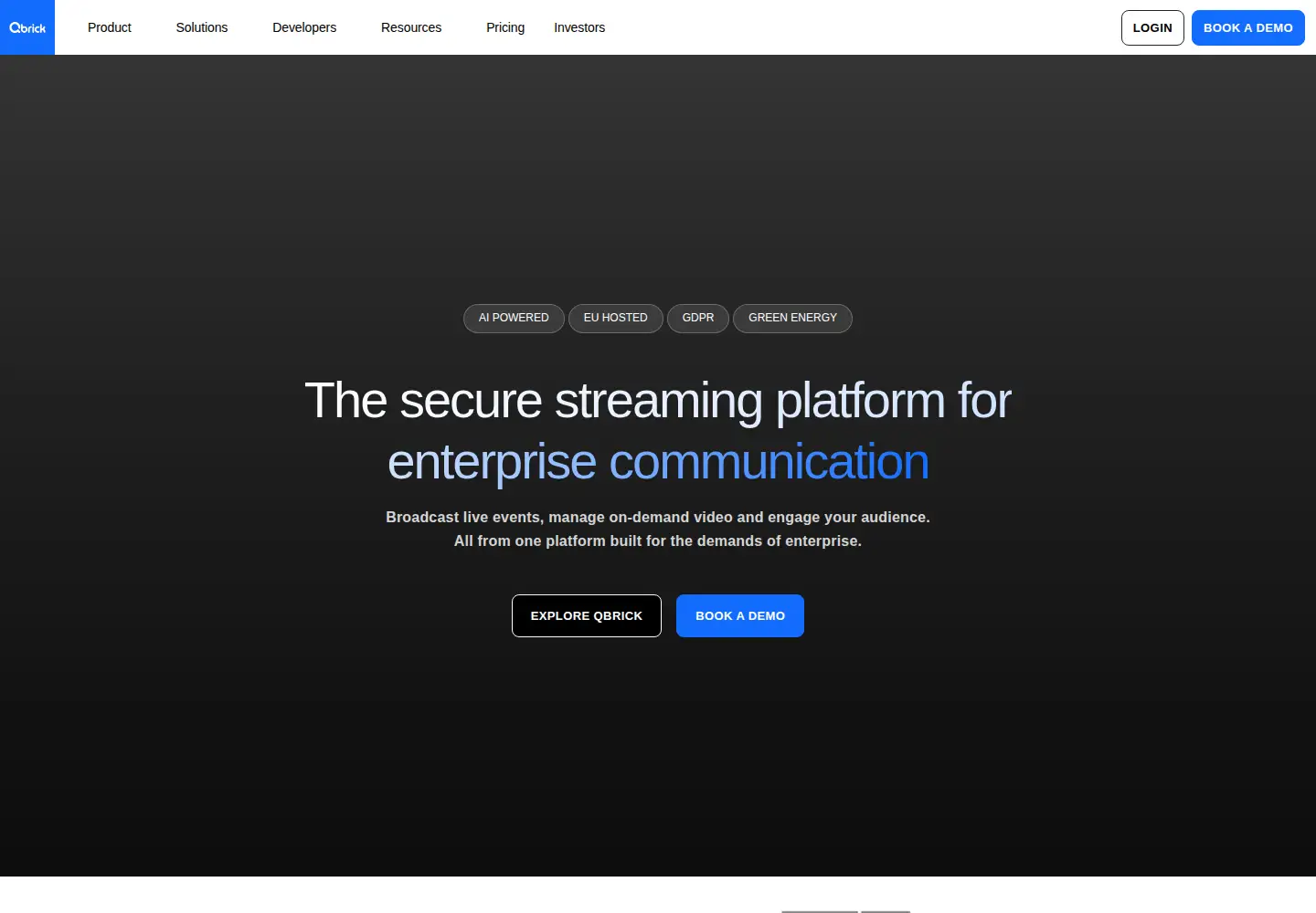 Screenshot of qbrick.com
