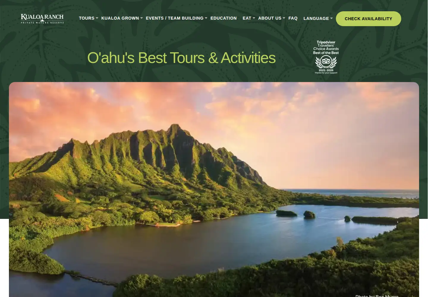Screenshot of kualoa.com