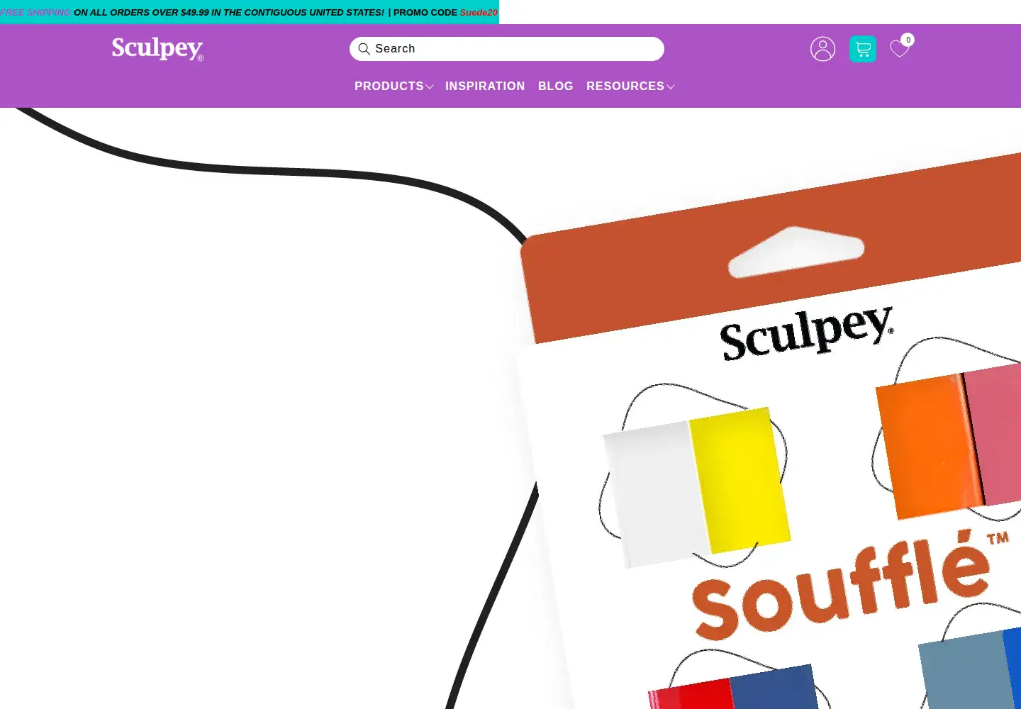 Captured homepage of sculpey.com in the current scan