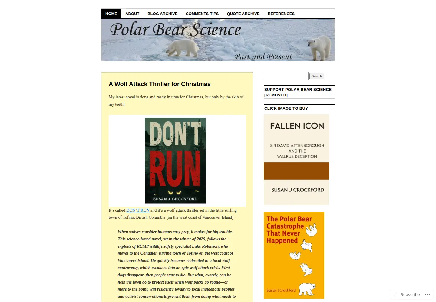 Screenshot of polarbearscience.com