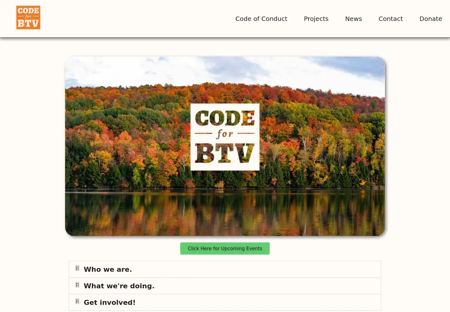 Screenshot of codeforbtv.org