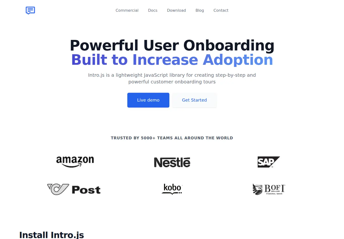 Screenshot of introjs.com