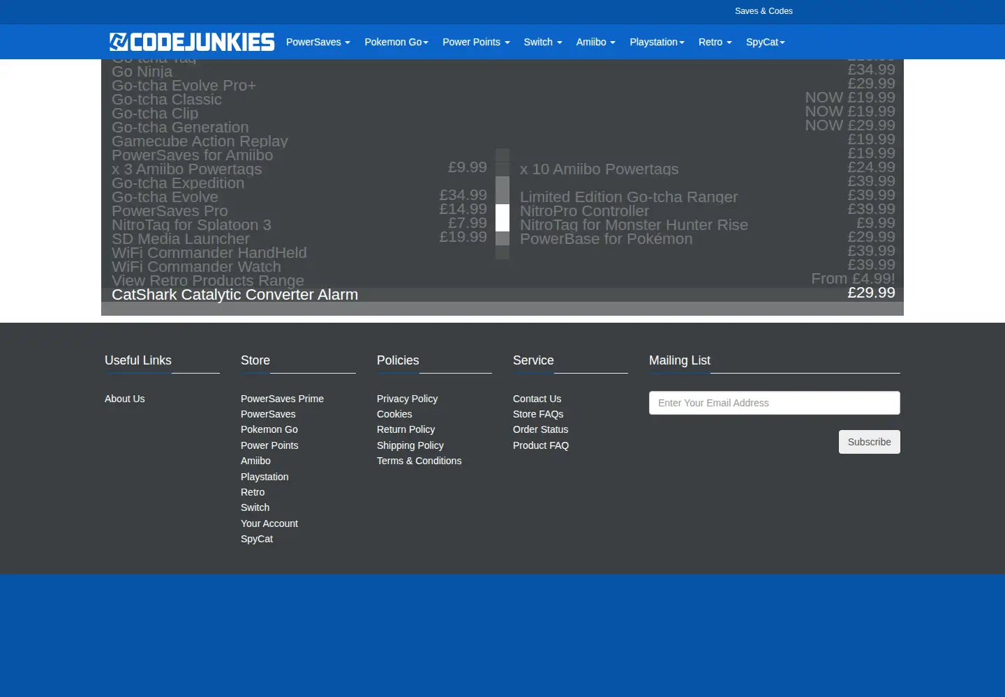 Captured homepage of codejunkies.com in the current scan