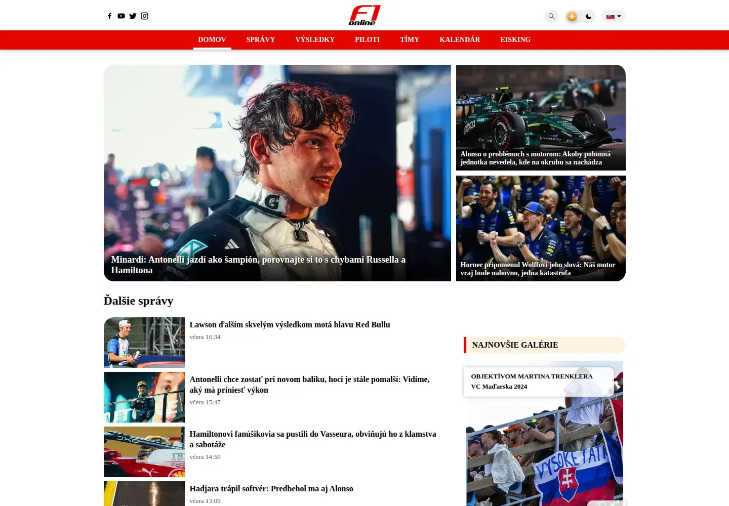 Screenshot of f1online.sk