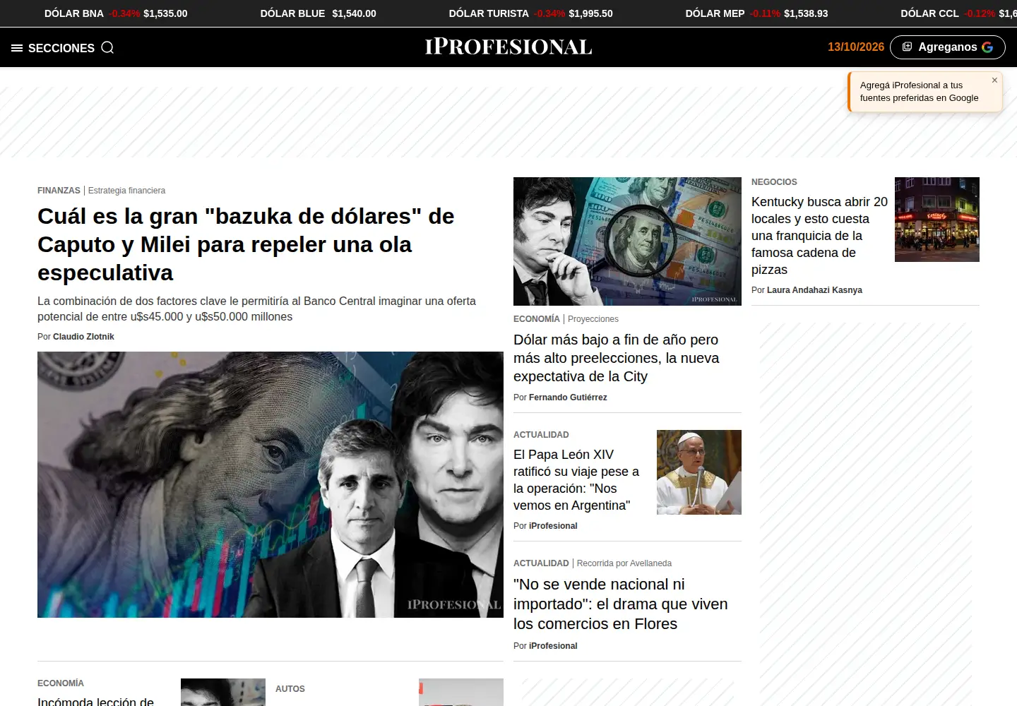 Screenshot of iprofesional.com