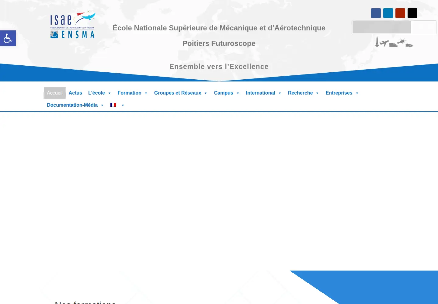Captured homepage of ensma.fr in the current scan