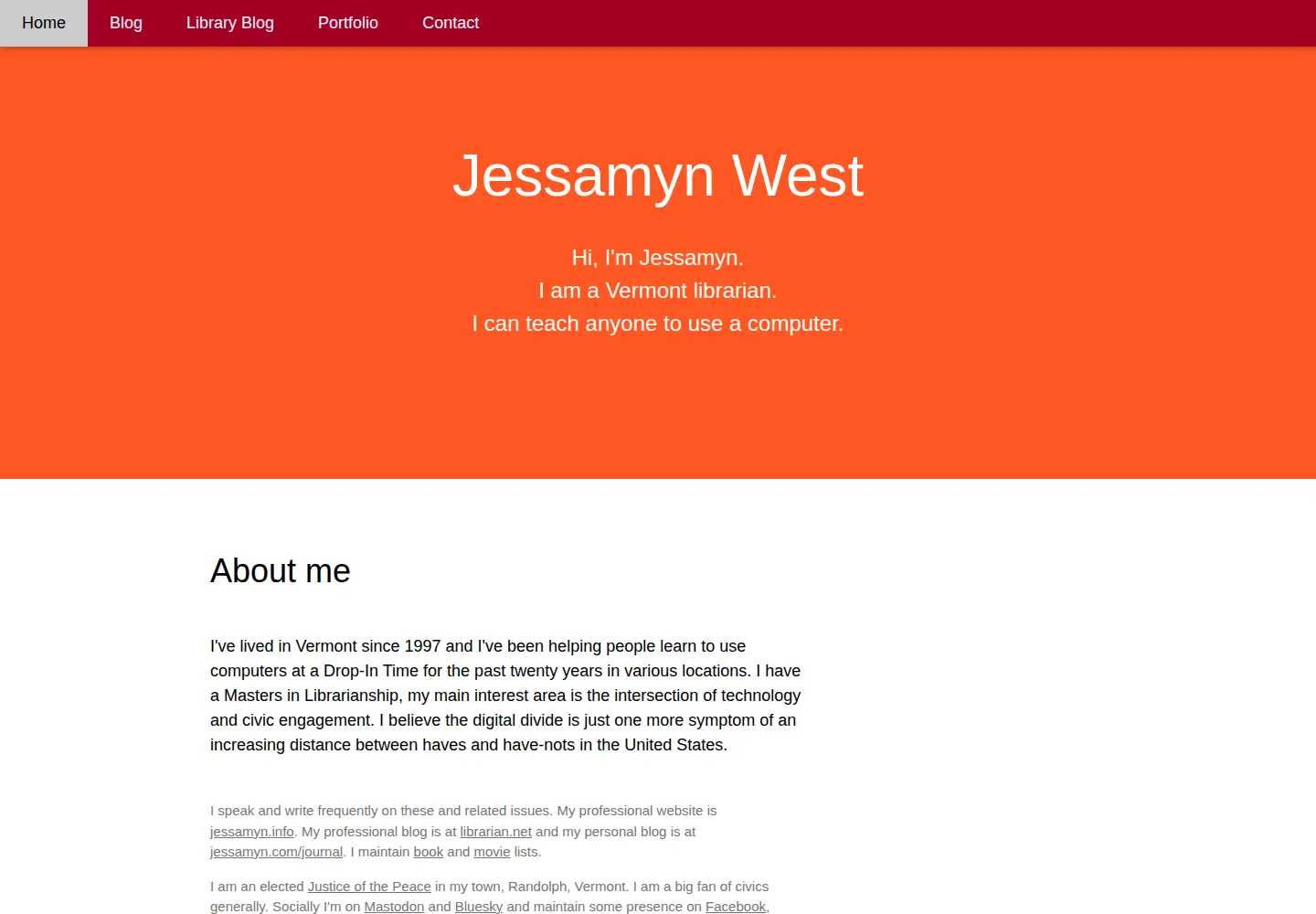 Screenshot of jessamyn.com
