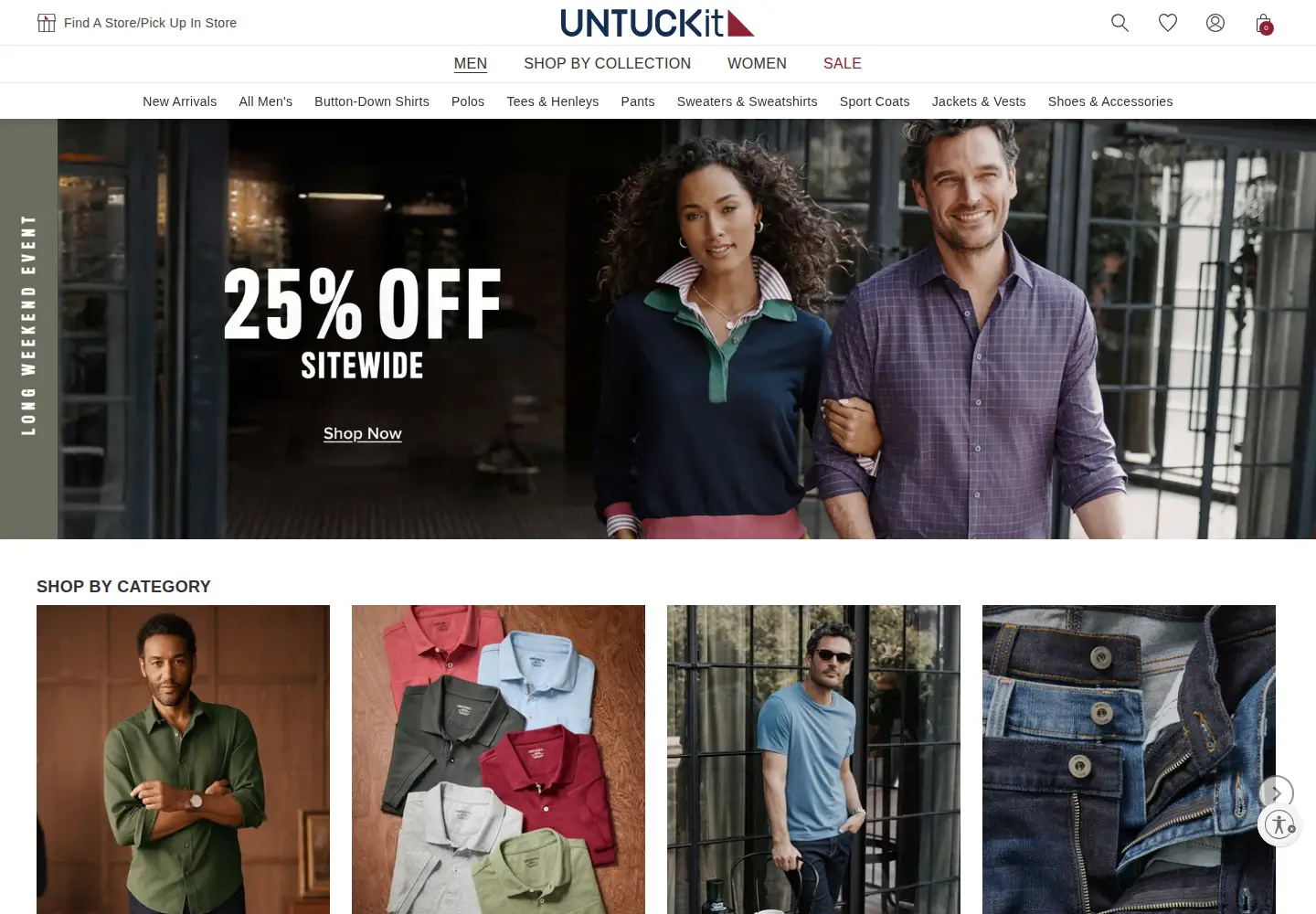 Captured homepage of untuckit.com in the current scan